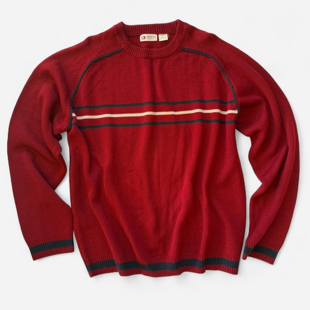 BKE 67 red crewneck knit sweater